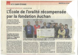article : L'école de l'oralité récompensée par la fondation Auchan